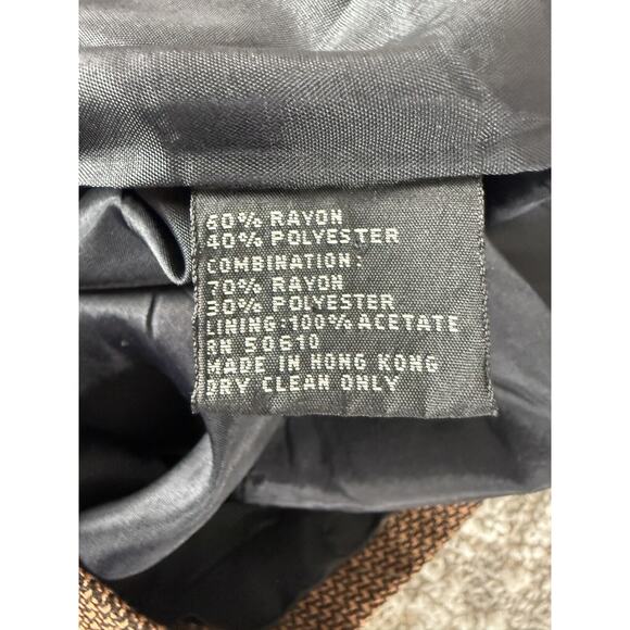 Kasper ASL Size 8 4 Button Blazer Jacket Brown Long Sleeve Lined Round Neck - Picture 7 of 8